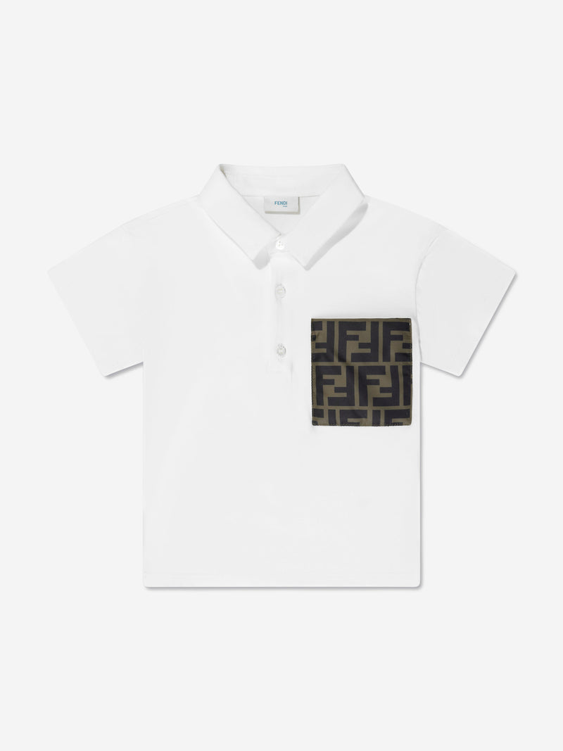 男婴白色 FF 徽标 Polo 衫