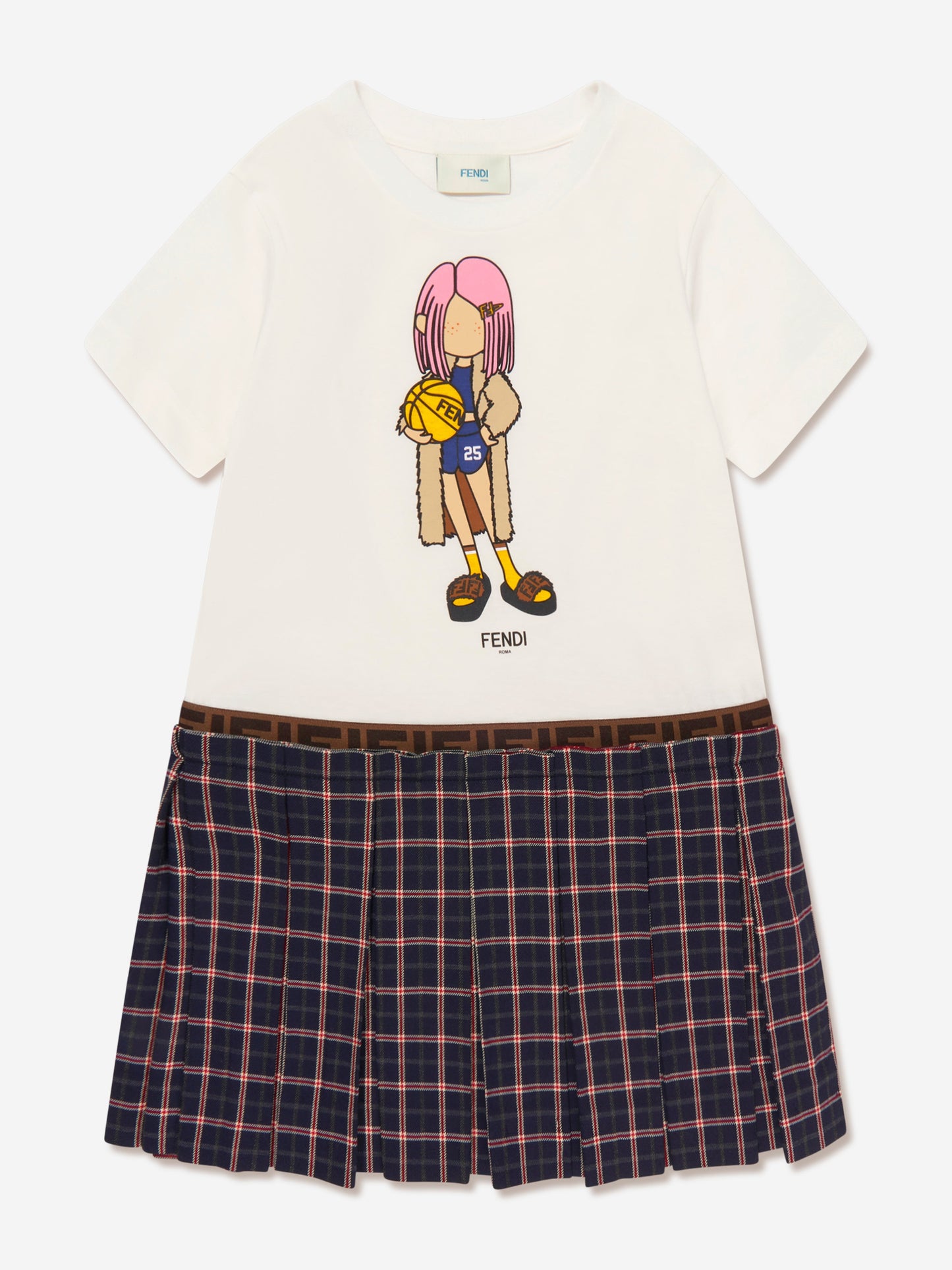女孩 2 合 1 格纹裙装