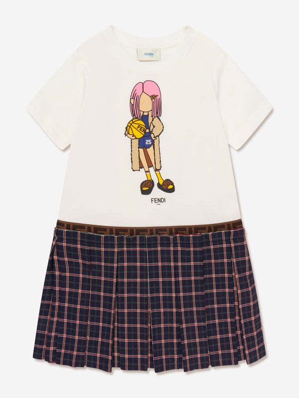 女孩 2 合 1 格纹裙装