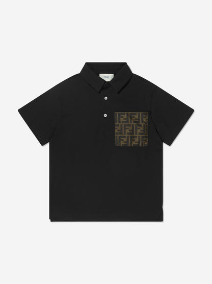 男童徽标口袋 Polo 衫