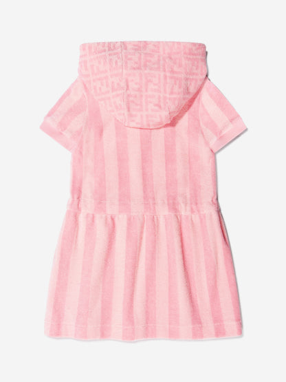 Fendi Girls Cotton Striped Hooded Dress