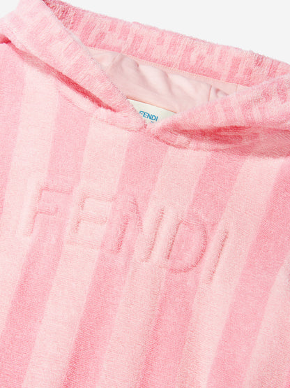 Fendi Girls Cotton Striped Hooded Dress