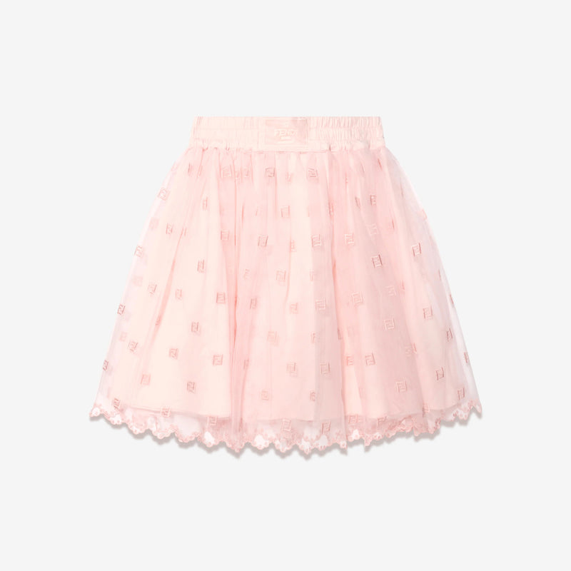 女童粉色Logo短裙