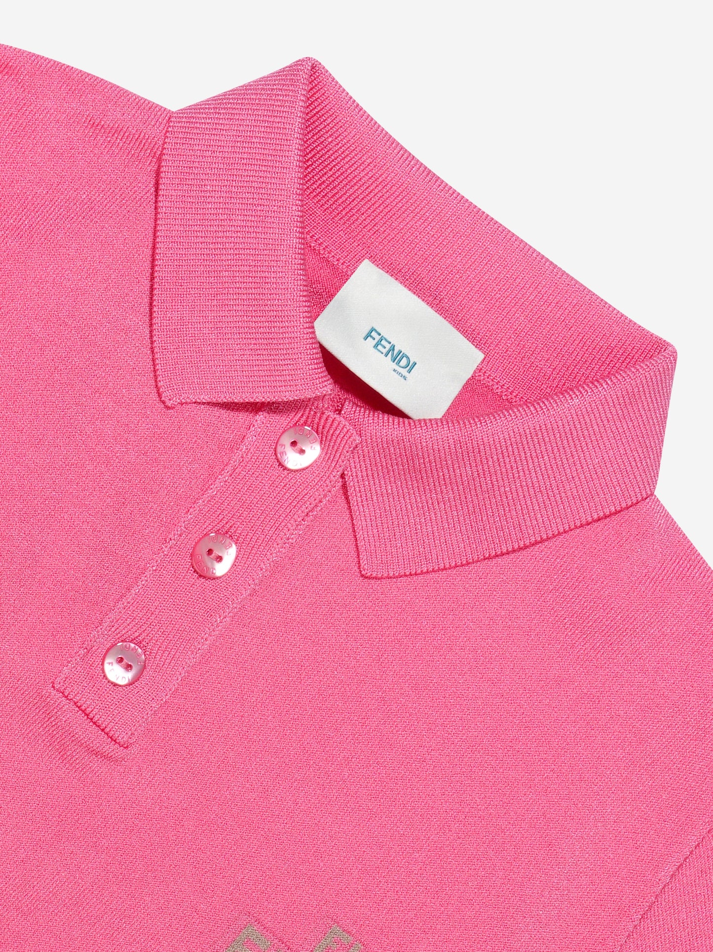 女童短款徽标 Polo 衫（粉色）