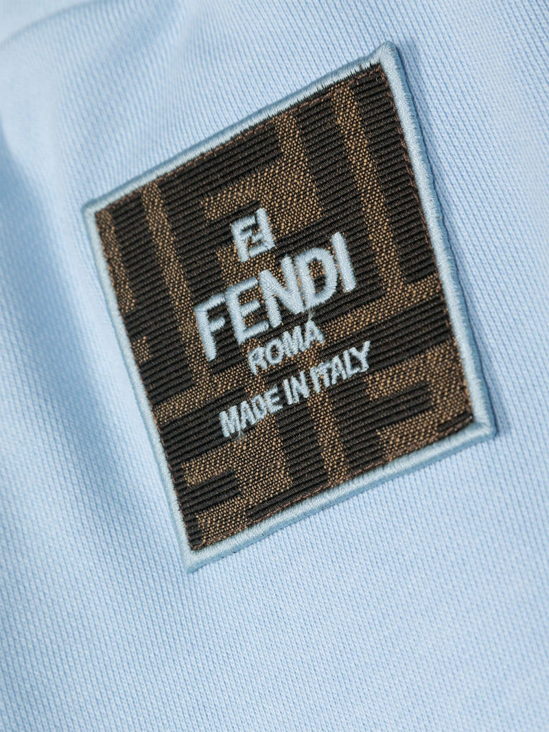 Fendi 男童蓝色徽标慢跑裤