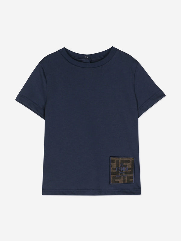 Fendi Baby FF Logo T恤（海军蓝）