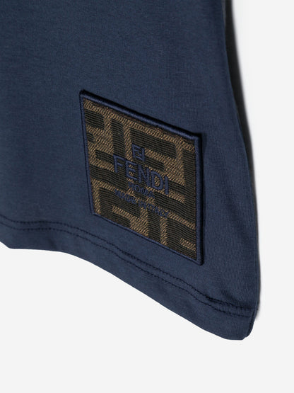 Fendi Baby FF Logo T恤（海军蓝）