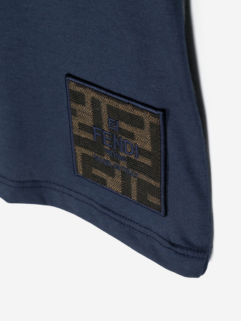 Fendi Baby FF Logo T恤（海军蓝）