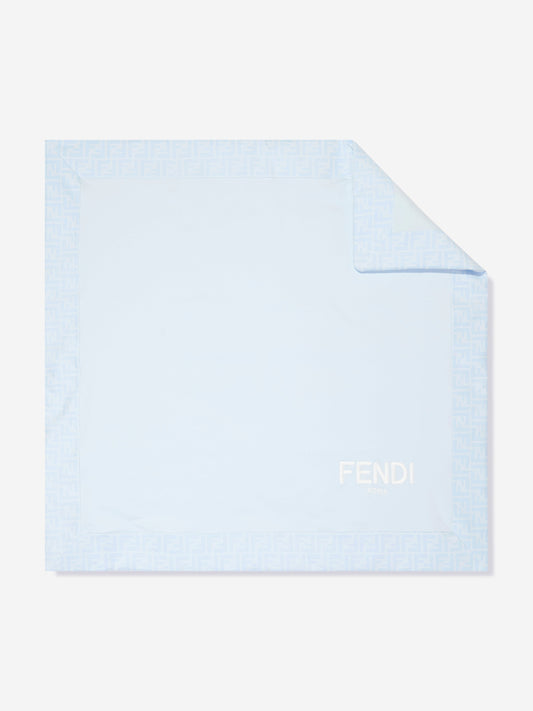 Fendi 男婴蓝色徽标毛毯
