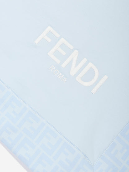 Fendi 男婴蓝色徽标毛毯