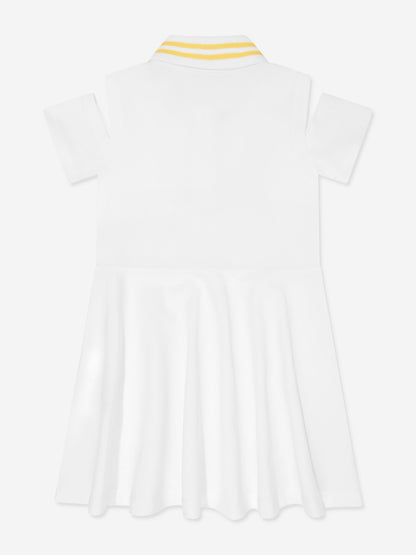 女童白色徽标 Polo 衫