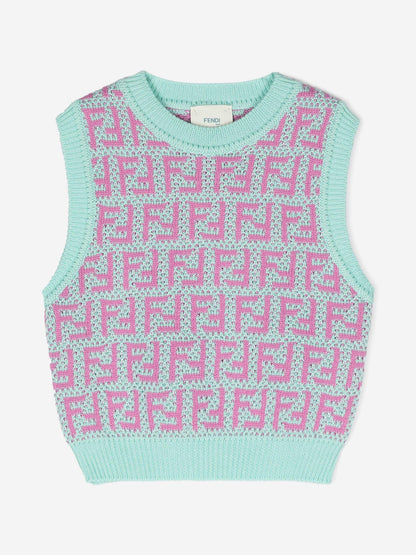 Fendi 女童钩针编织毛衣背心（多色）