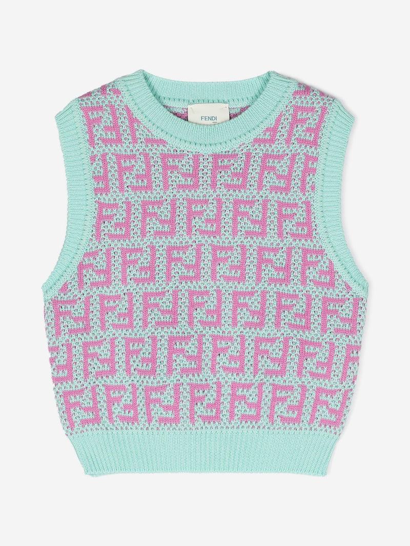 Fendi 女童钩针编织毛衣背心（多色）