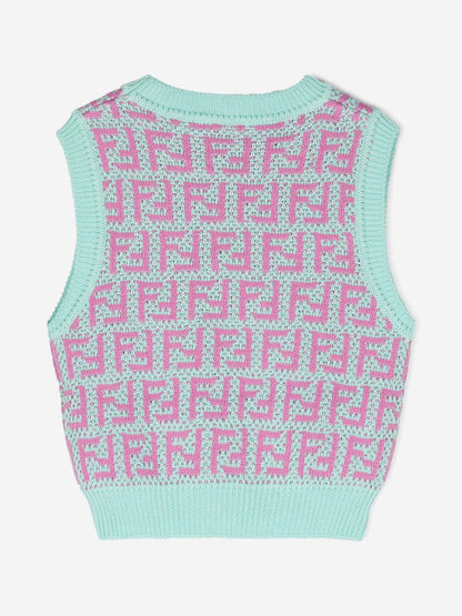 Fendi 女童钩针编织毛衣背心（多色）