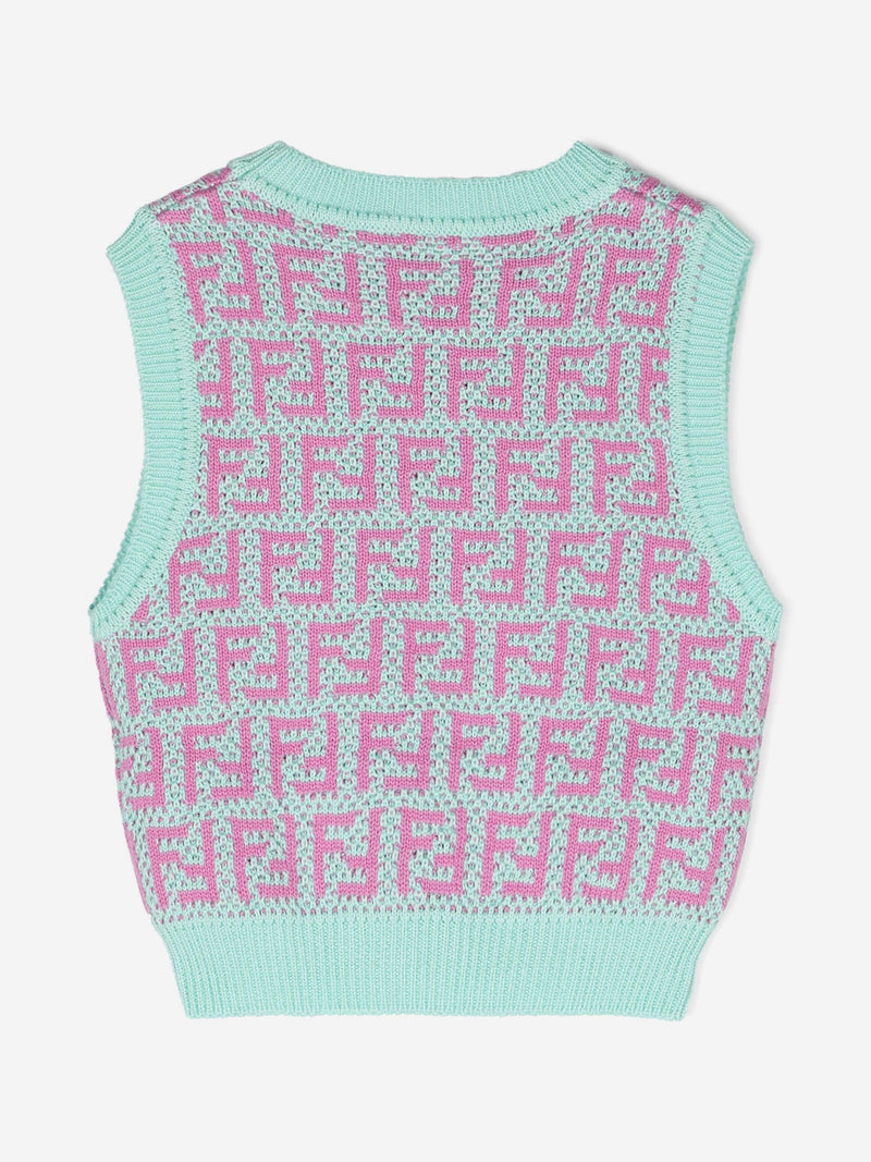 Fendi 女童钩针编织毛衣背心（多色）