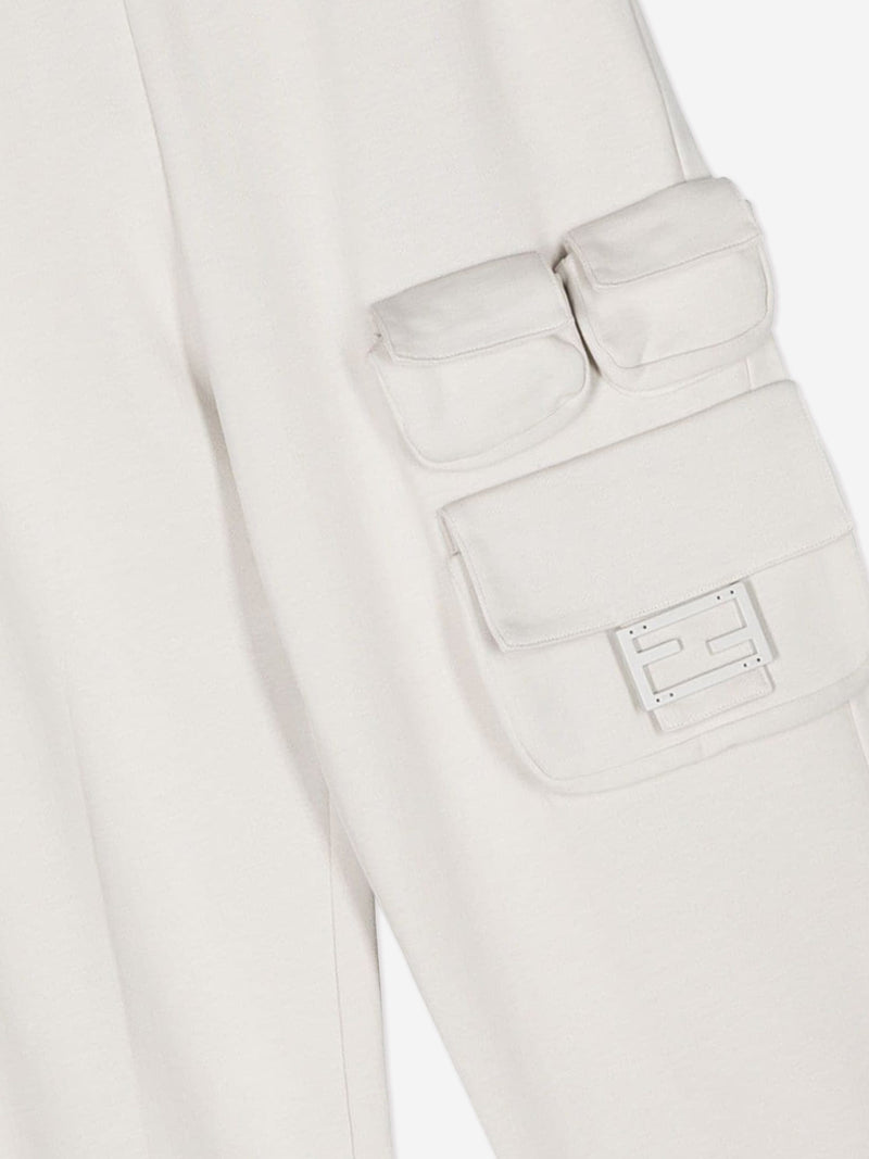 Fendi Boys Caro 慢跑裤（象牙色）