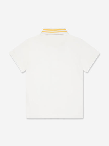 男童白色徽标 Polo 衫