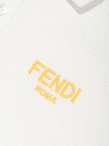 男童白色徽标 Polo 衫