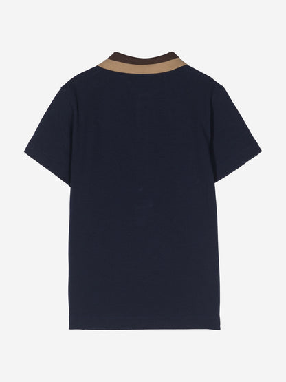 Fendi Boys FF Logo 海军蓝 Polo 衫