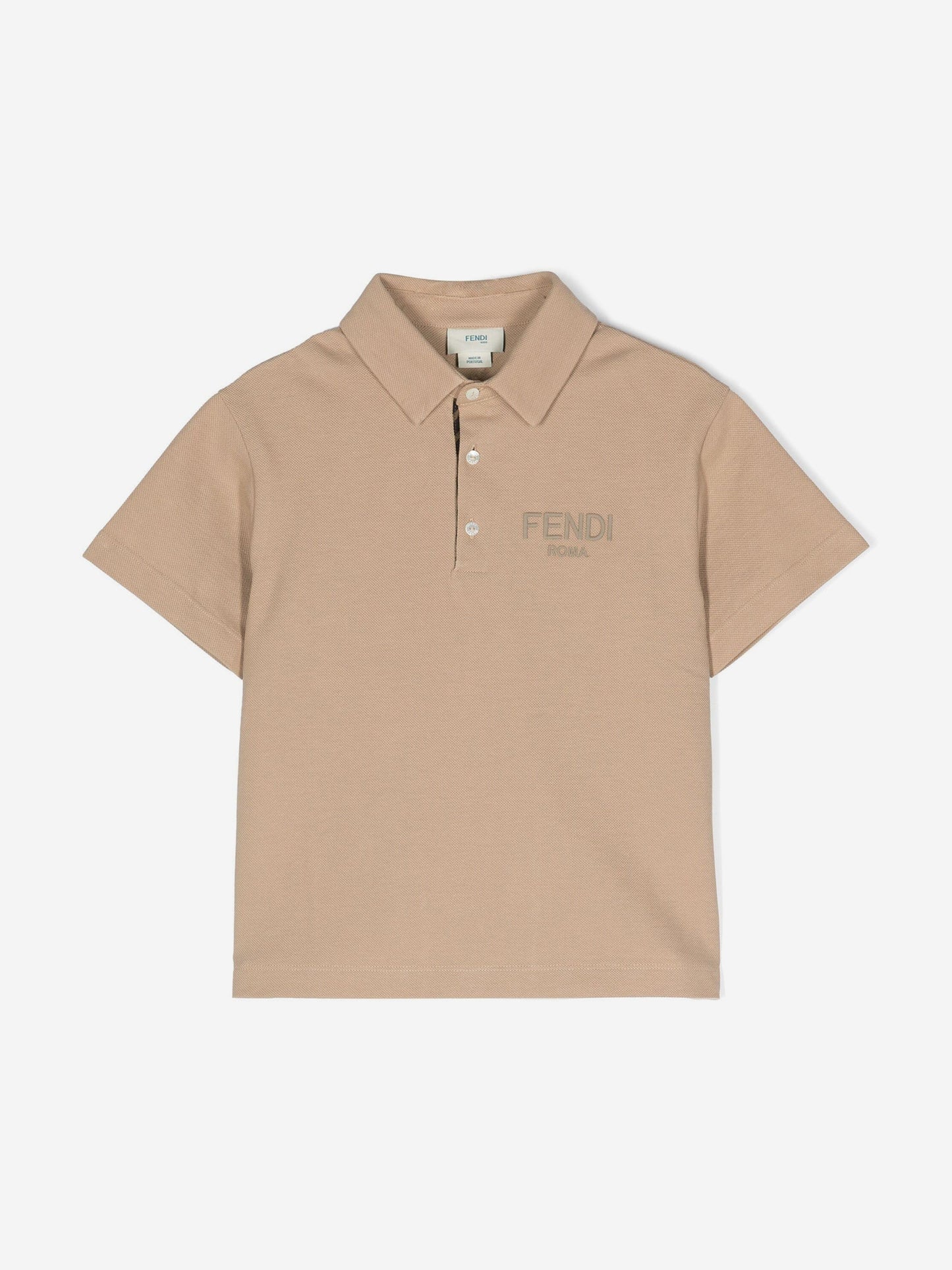 Fendi 男童米色徽标 Polo 衫