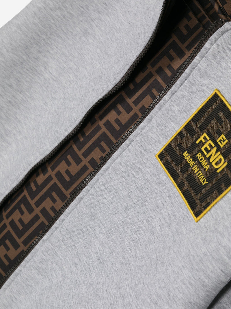 Fendi Kids FF Logo 拉链上衣（灰色）