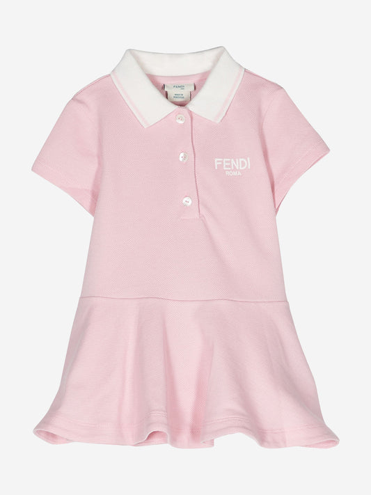Fendi 女婴粉色 Polo 连衣裙