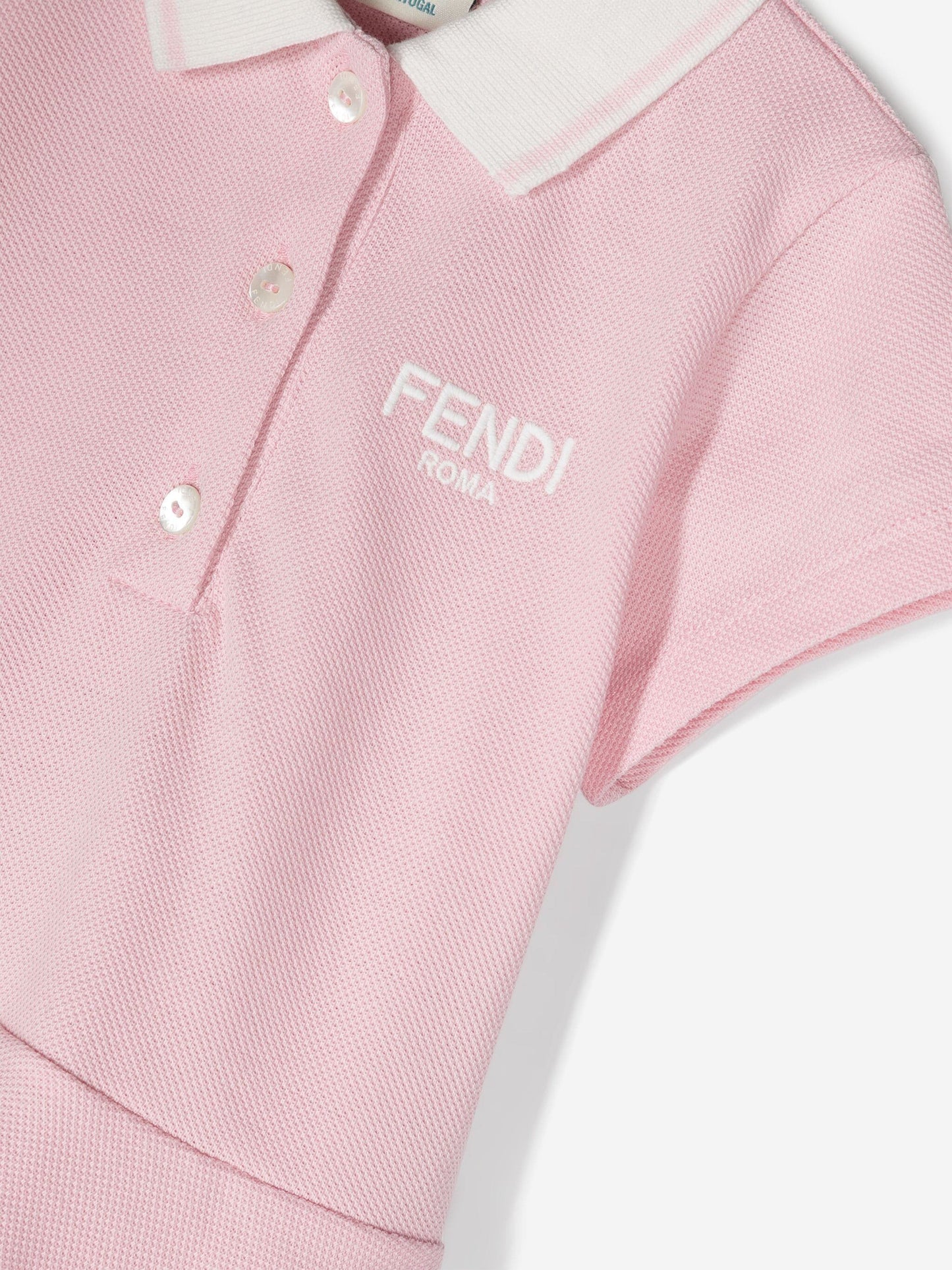 Fendi 女婴粉色 Polo 连衣裙