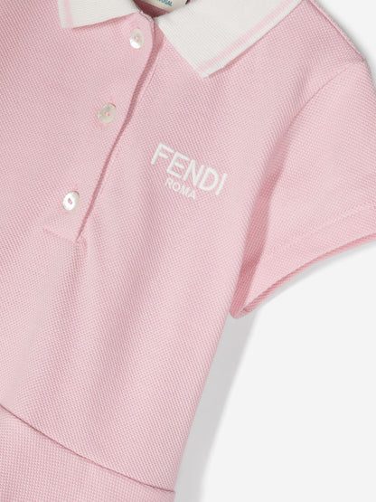 Fendi 女婴粉色 Polo 连衣裙