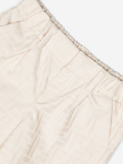 Fendi 男童 FFJacquard 短裤（米色）
