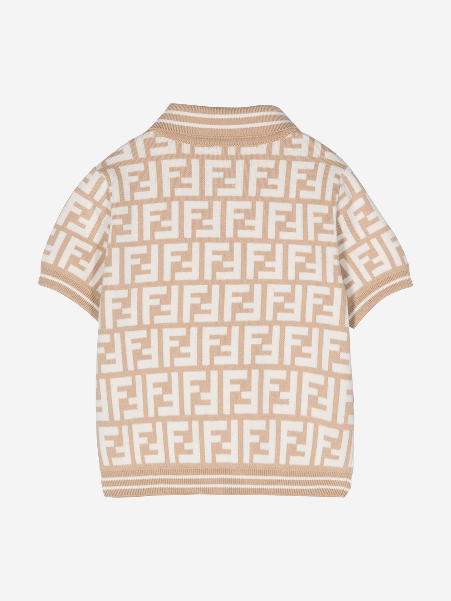 Fendi 男童 FF 针织 Polo 衫（米色）