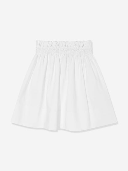 Fendi 女童白色棉质徽标半身裙