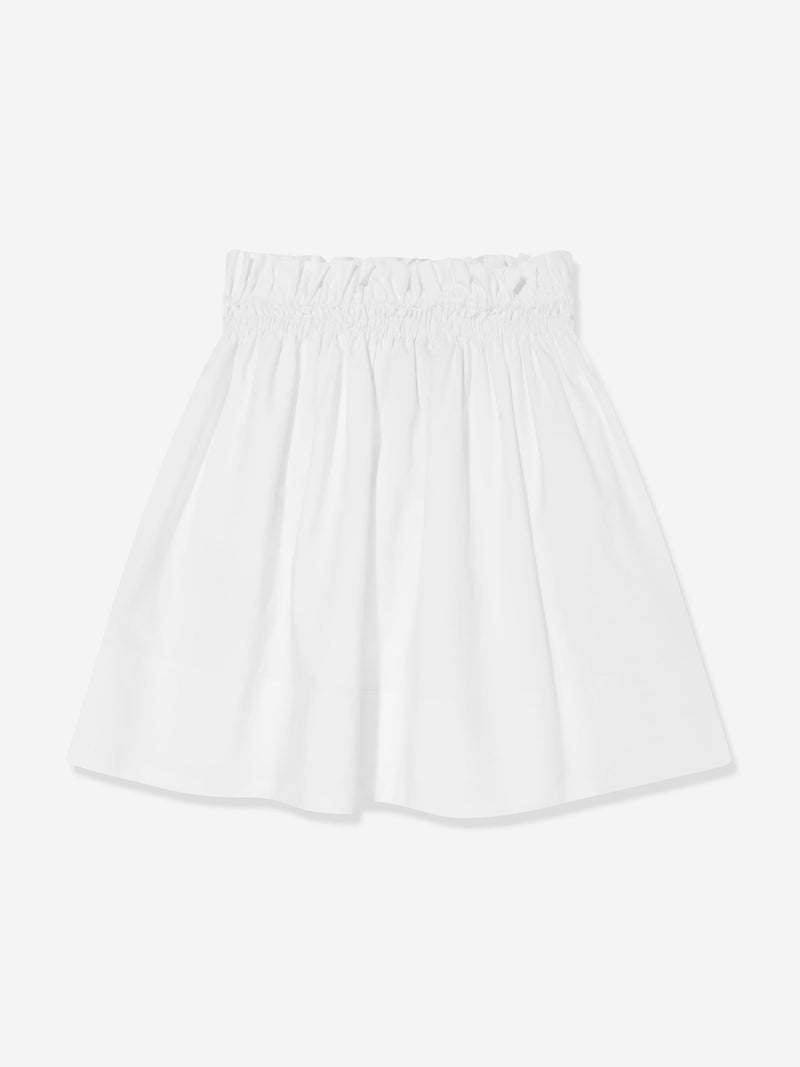 Fendi 女童白色棉质徽标半身裙