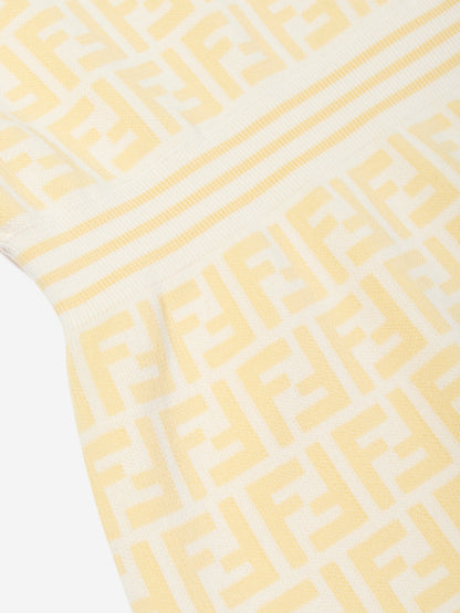 Fendi 女童 FF Logo Polo 连衣裙（黄色）