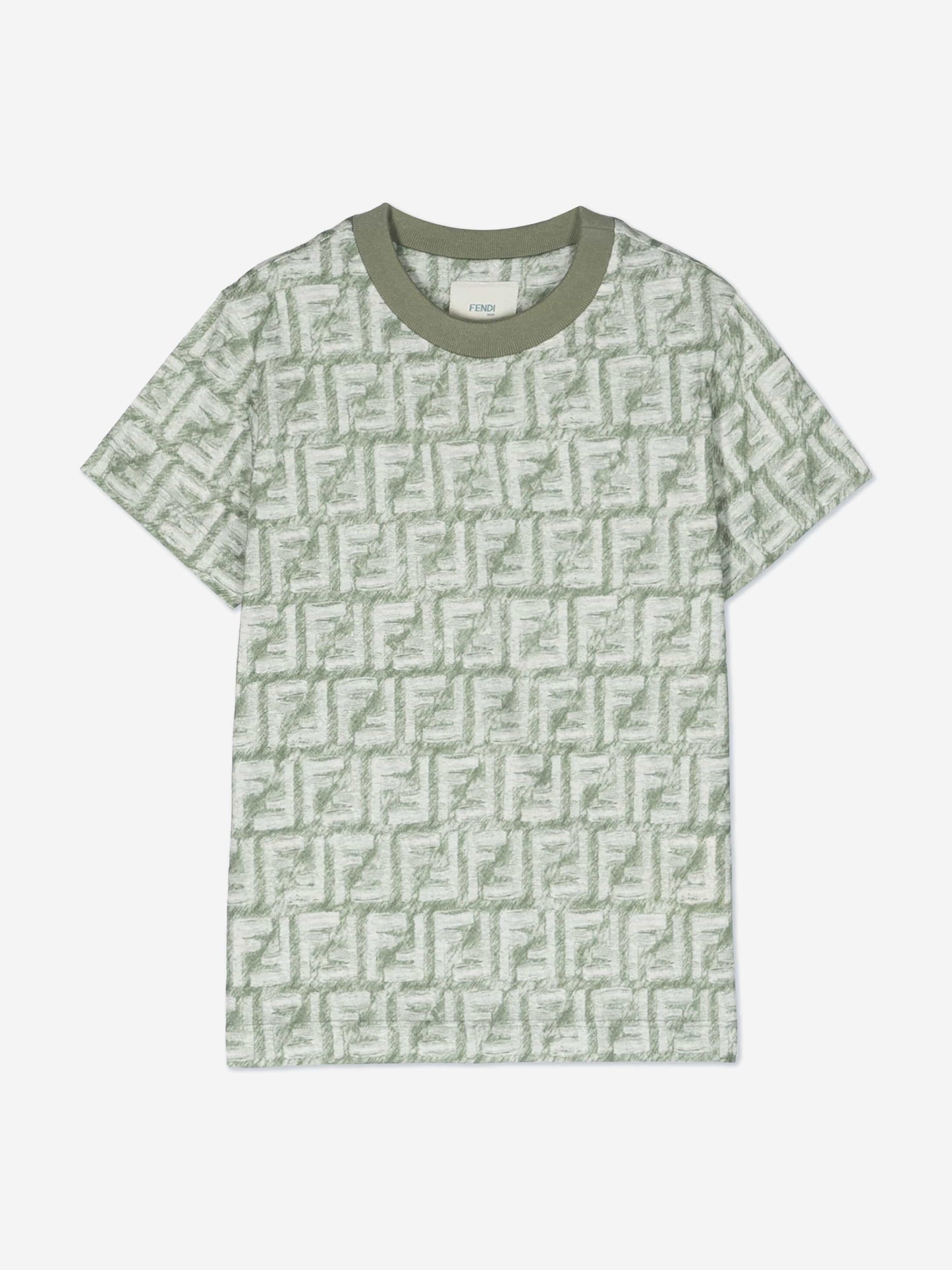 Fendi 男童 FF 徽标 T 恤（绿色）