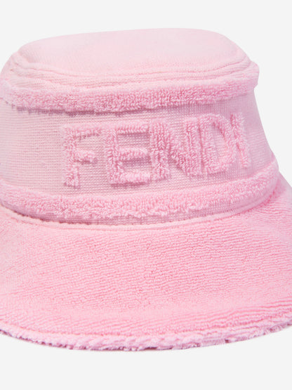 Fendi 女童粉色徽标渔夫帽
