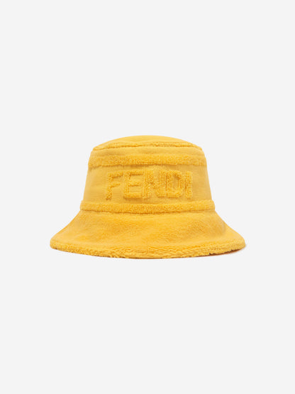 Fendi Kids 黄色徽标渔夫帽