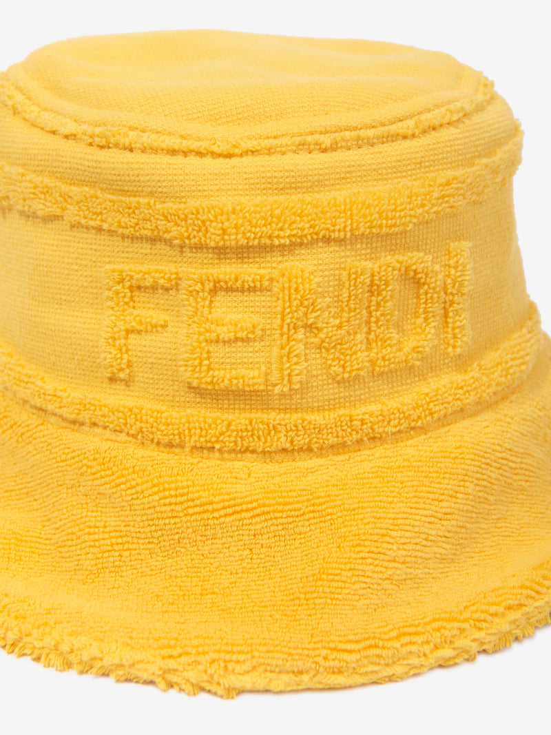 Fendi Kids 黄色徽标渔夫帽