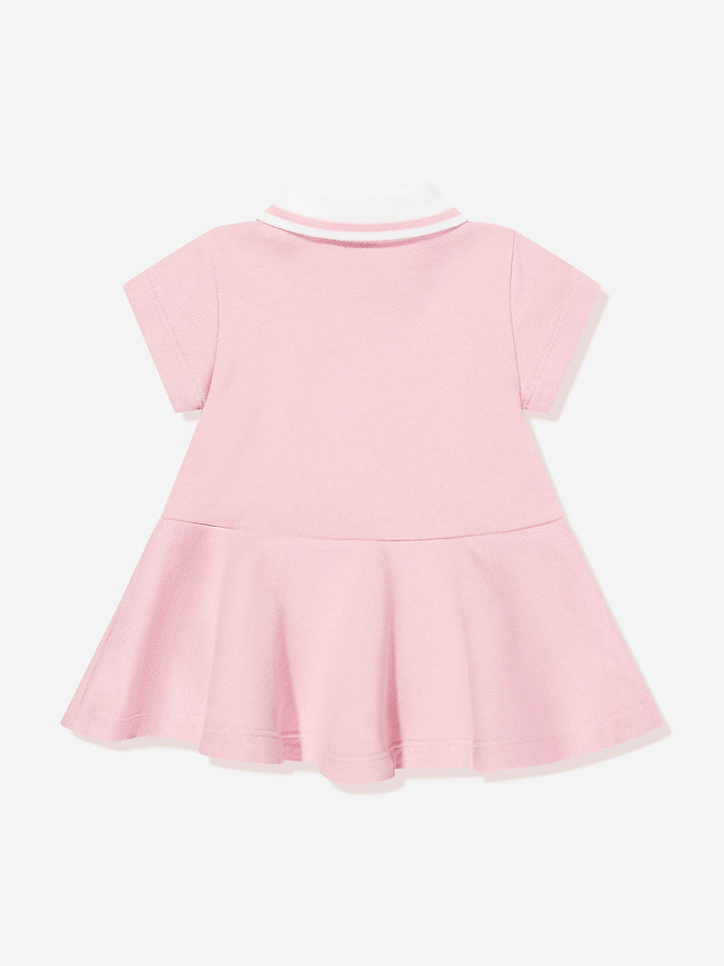 Baby Girls Logo Polo Dress in Pink