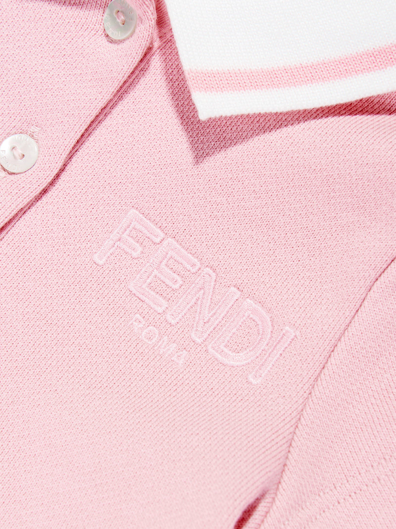Baby Girls Logo Polo Dress in Pink