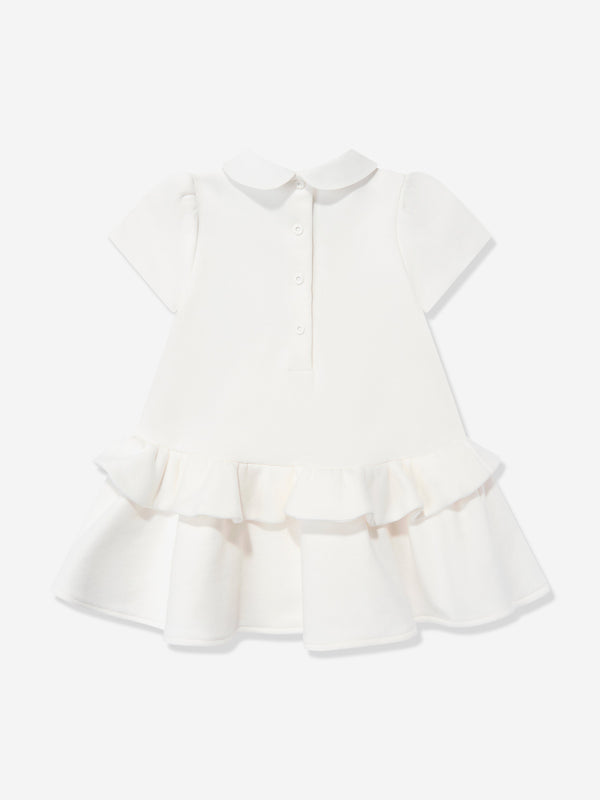 Baby Girls Bow Dress in White