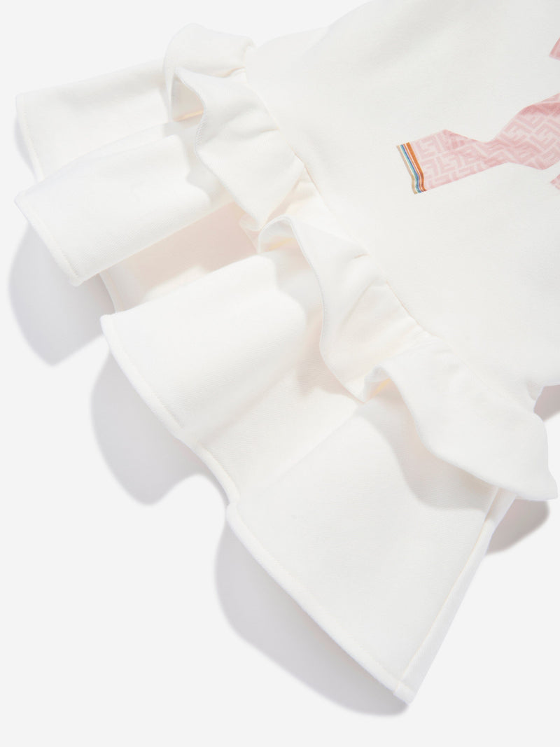 Baby Girls Bow Dress in White