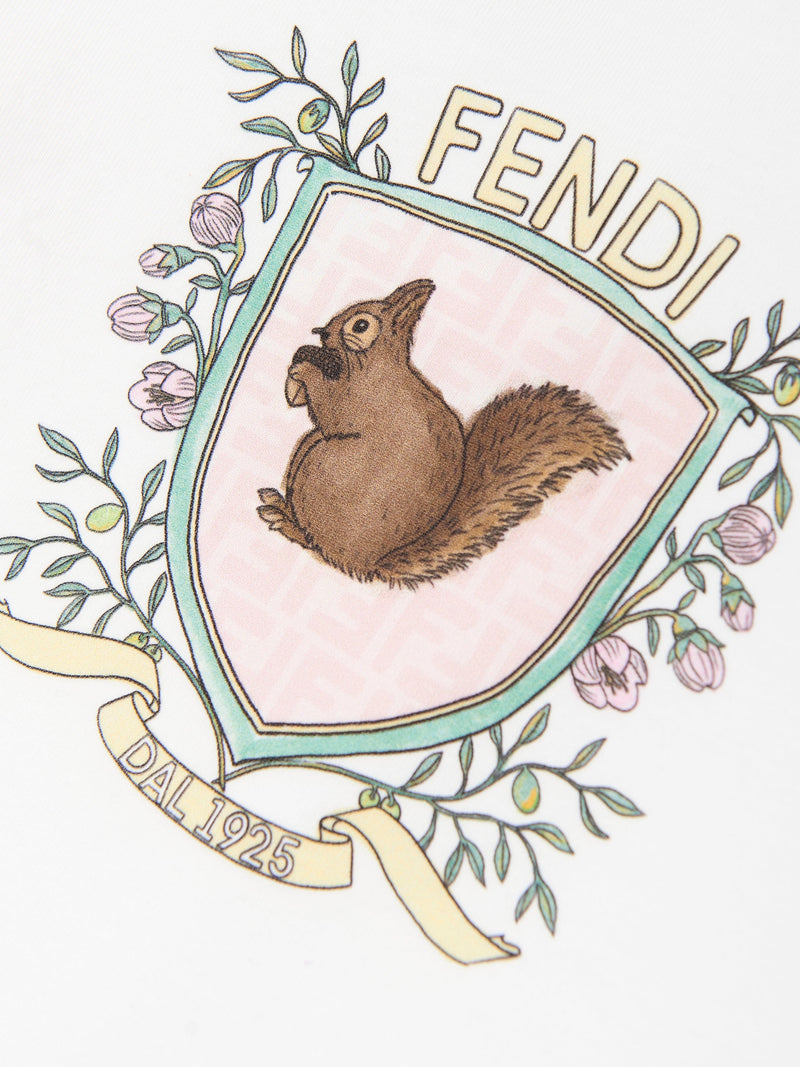 Baby Girls Squirrel T-Shirt in White