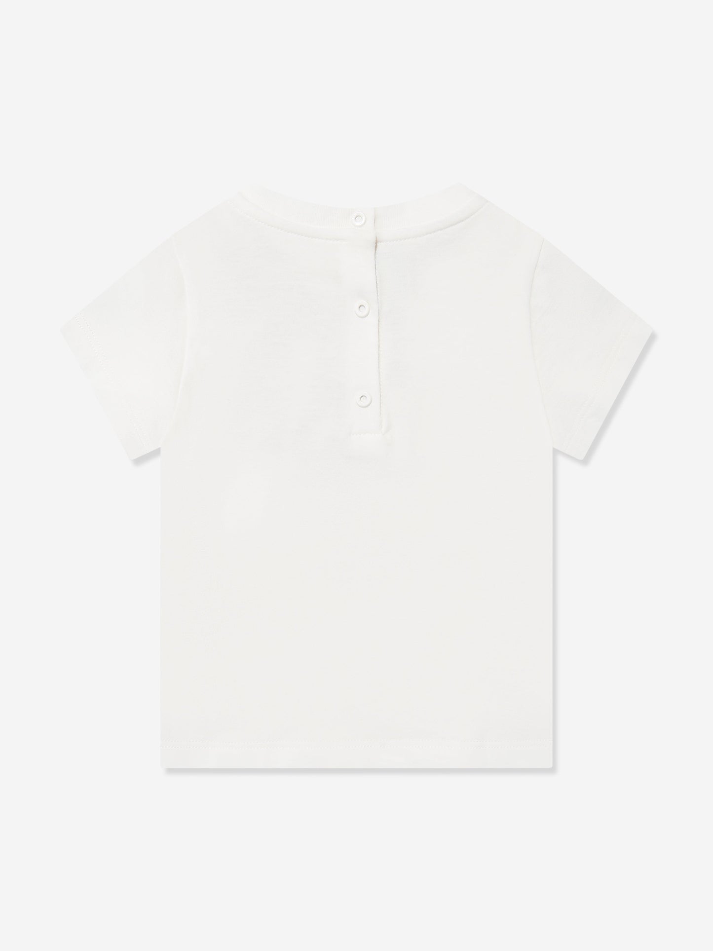 Baby Girls Trompe l'oeil Bow Print T-Shirt in White