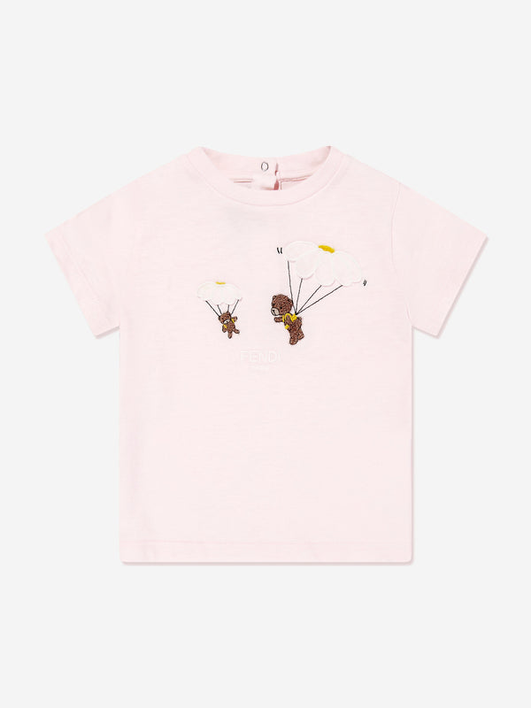Baby Girls Bear T-Shirt in Pink