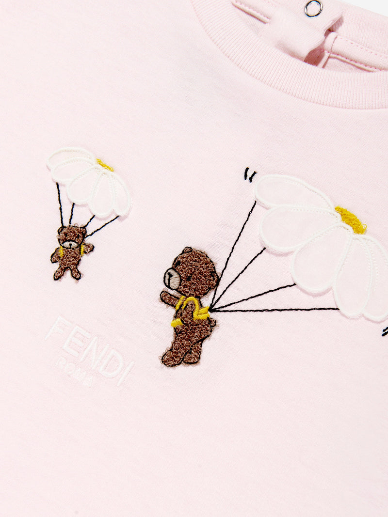 Baby Girls Bear T-Shirt in Pink