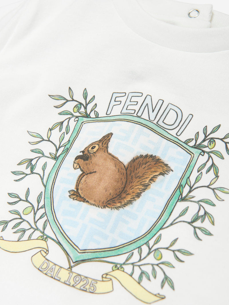 Baby Boys Squirrel T-Shirt in White