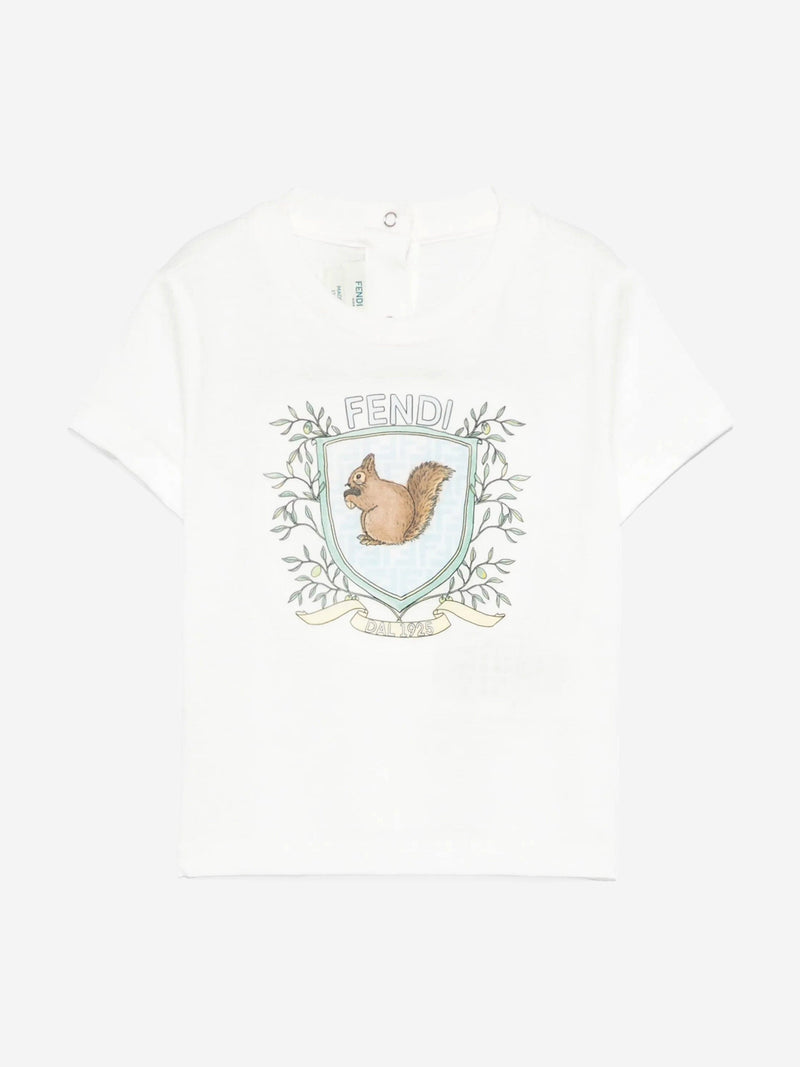 Baby Boys Squirrel T-Shirt in White