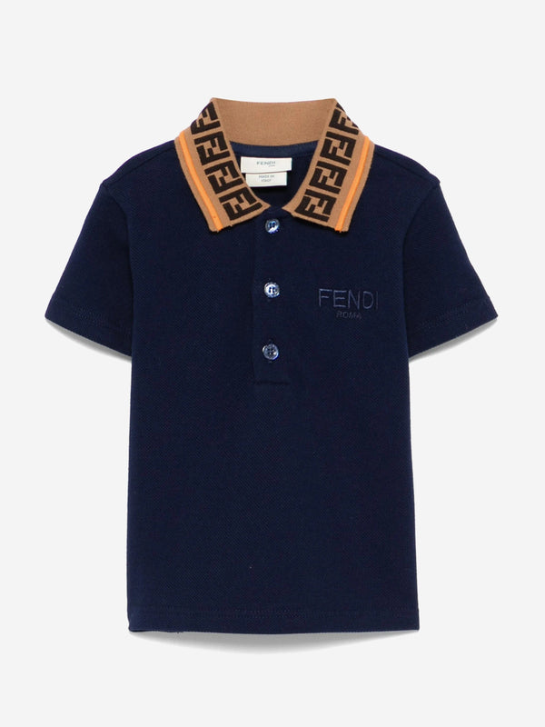 Baby Boys Logo Polo Shirt in Navy