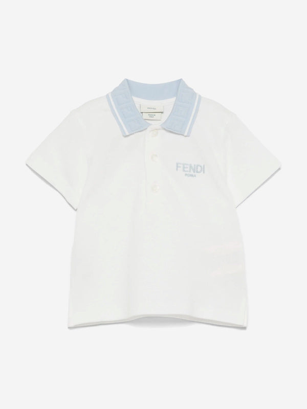Baby Boys Logo Polo Shirt in White