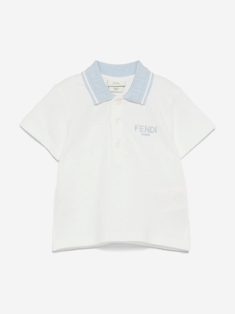 Baby Boys Logo Polo Shirt in White